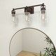preview thumbnail 3 of 5, 3-Light Bathroom Vanity Light with Cylinder Clear Glass Shades