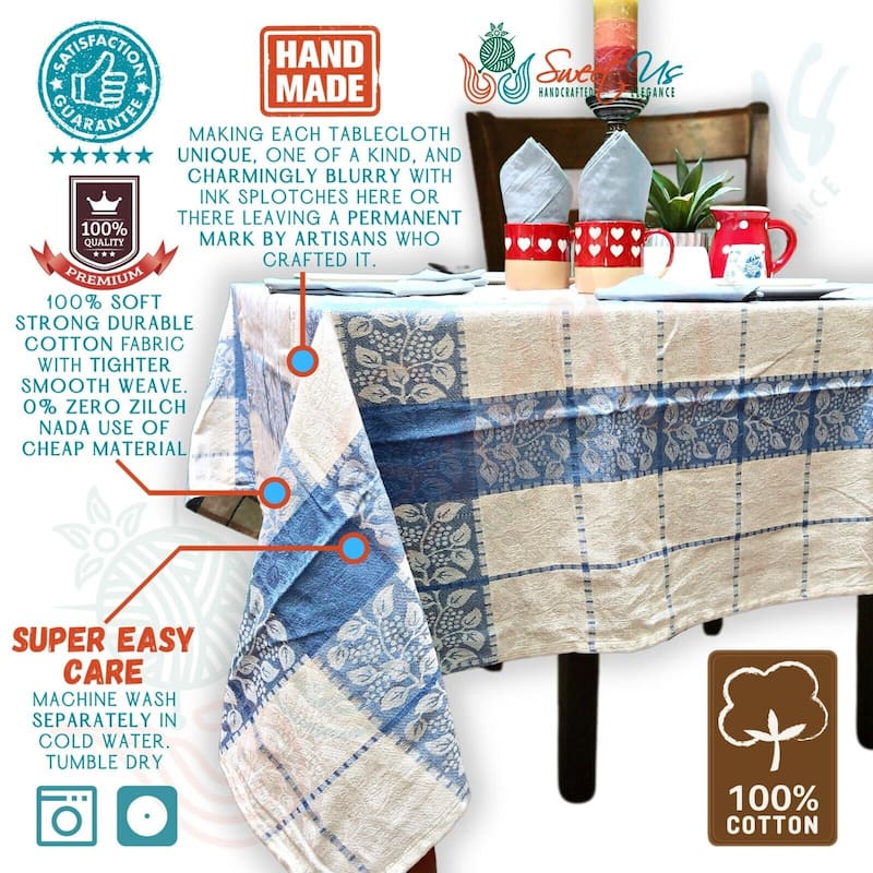 Luxurious Floral Jacquard Cotton Tablecloth Collection