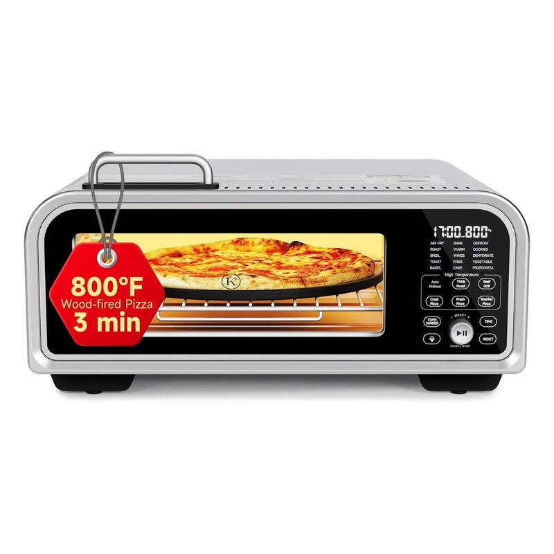Kitchen Elite 18L Digital Air Fryer Toaster Oven, Convection Pizza Oven, Silver - 30.86
