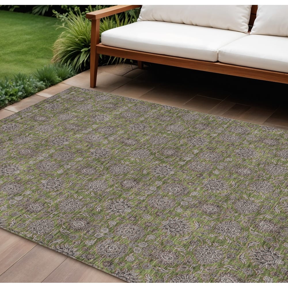 HomeRoots Floral Transitional Rectangle Outdoor Rug