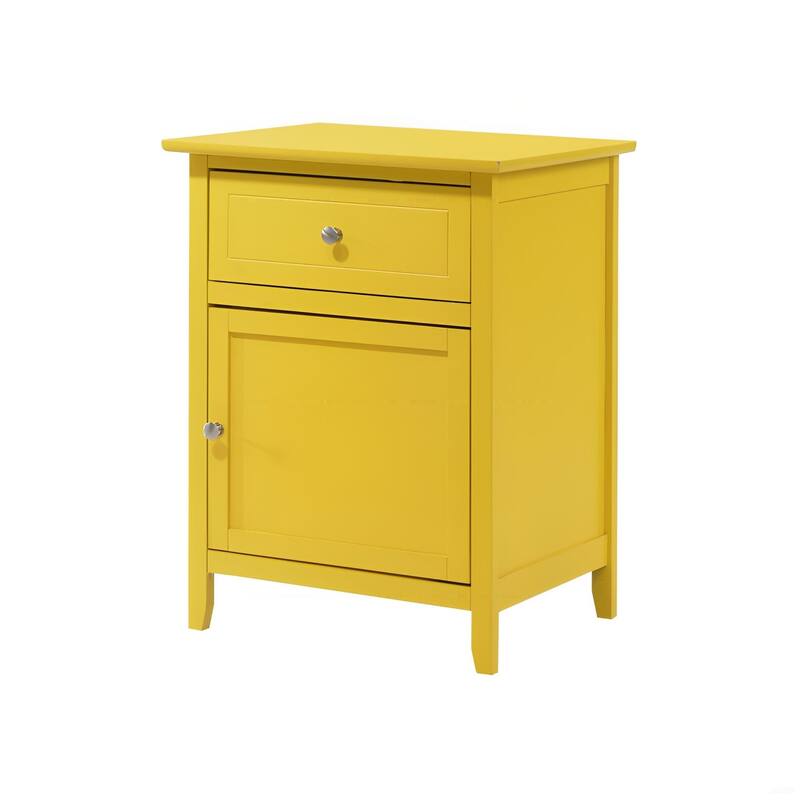 Yellow Casual Nightstand with Drawer