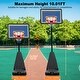 preview thumbnail 3 of 7, Portable Basketball Hoop,Adjustable Height 8.04ft to 10.01ft,39 inch Backboard with Rebound System, w/Rebound Board & Wheels