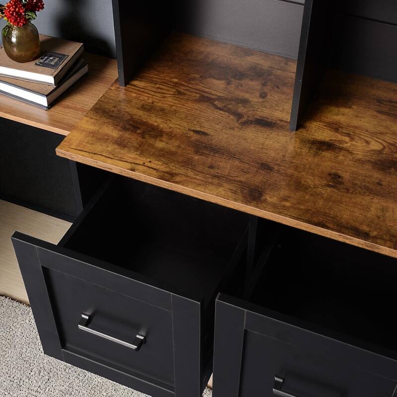 Modern 40.2 in Hall Tree with Entryway Bench, 3 Top Shelves & 3 Drawers, Storage Organizer for Hallway, 65.4 in H