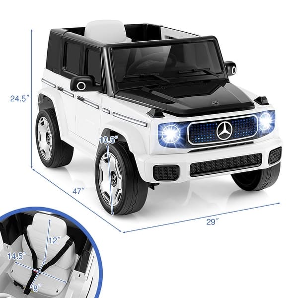 dimension image slide 2 of 3, Kids Ride-On Electric Car - 12V Licensed Mercedes-Benz EQG - 47" L x 29" W x 24.5"H