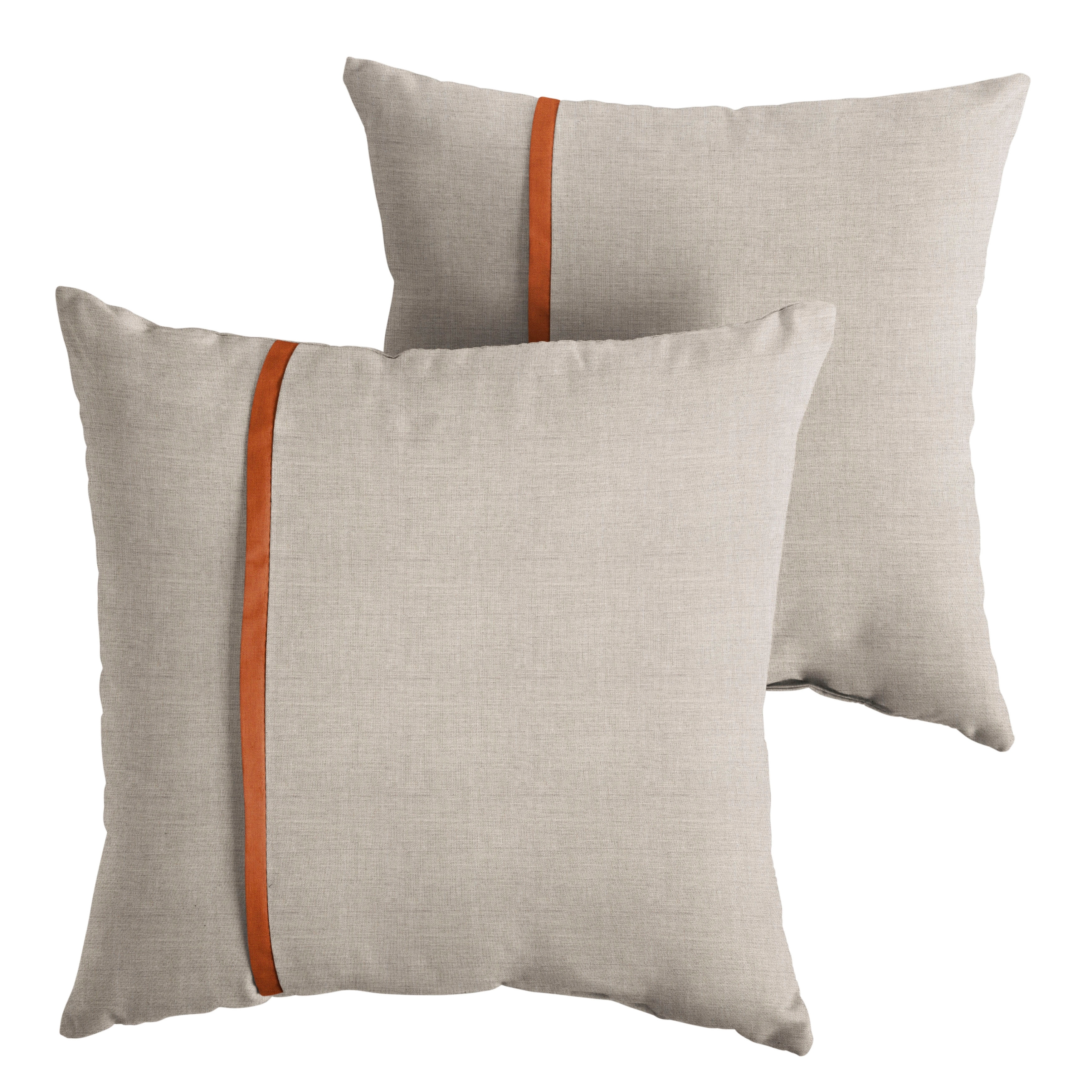 Sorra Home Sunbrella Outdoor Single Petite Flange Pillow Set of 2