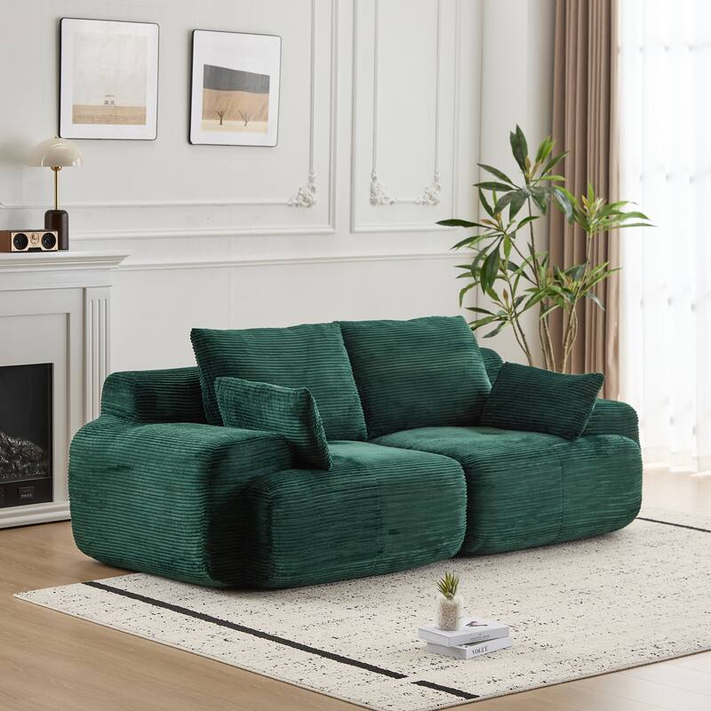 Featured Loveseat Sofa Couch with Throw Pillows, 2 Seater Large Sectional Sofa Couches for Living Room