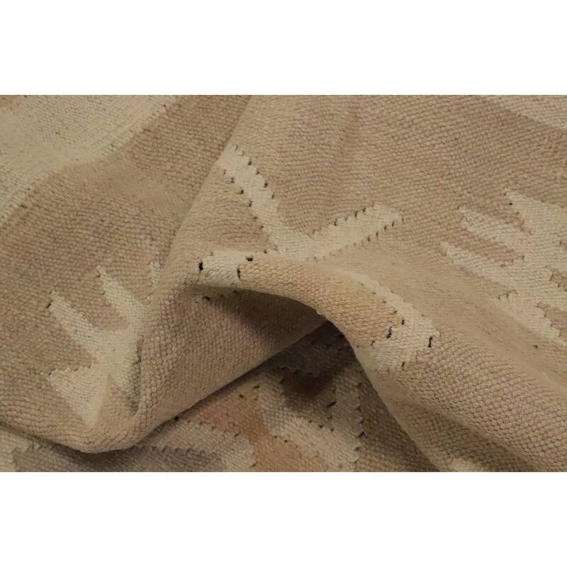 Hand Woven Oriental 100% Wool Carpet Southwestern Tribal Brown Kilim Area Rug - 5' 10'' X 4' 0''