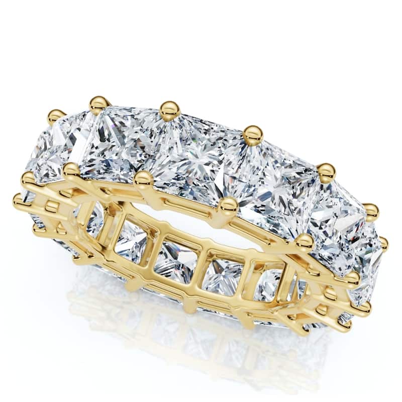 Bliss Diamond 8Ct Princess Cut Diamond Eternity Ring Gold Lab Grown 4.5mm Wide - 4.5 - Yellow