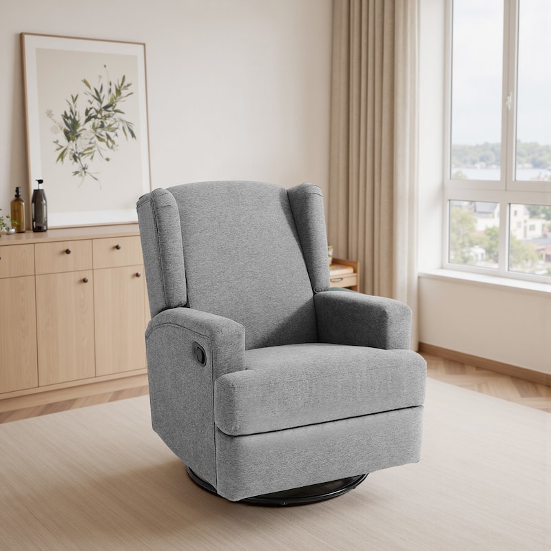 UIXE Upholstered Modern Swivel Glider Rocker Recliner