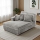 preview thumbnail 17 of 150, 42" W Plush Corduroy Upholstered Chaise Lounge Sleeper for Living