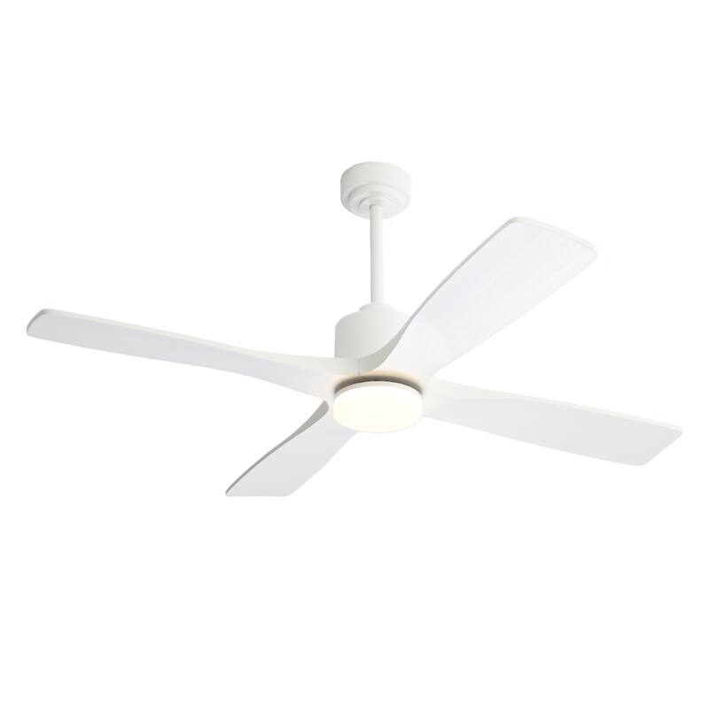 MLiAN 54 inch Solid Wood Indoor Ceiling Fan with Light Kit and Remote - 54 inch