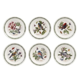 Portmeirion Botanic Garden Birds Salad Plate Set of 6 - 8.5 Inch