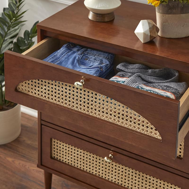 Lifestorey Taylor 3-Drawer Chest with Natural Cane