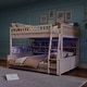 preview thumbnail 2 of 36, Convertible Bunk Bed with LED Storage Wall & Pegboard by Harper&Bright Designs