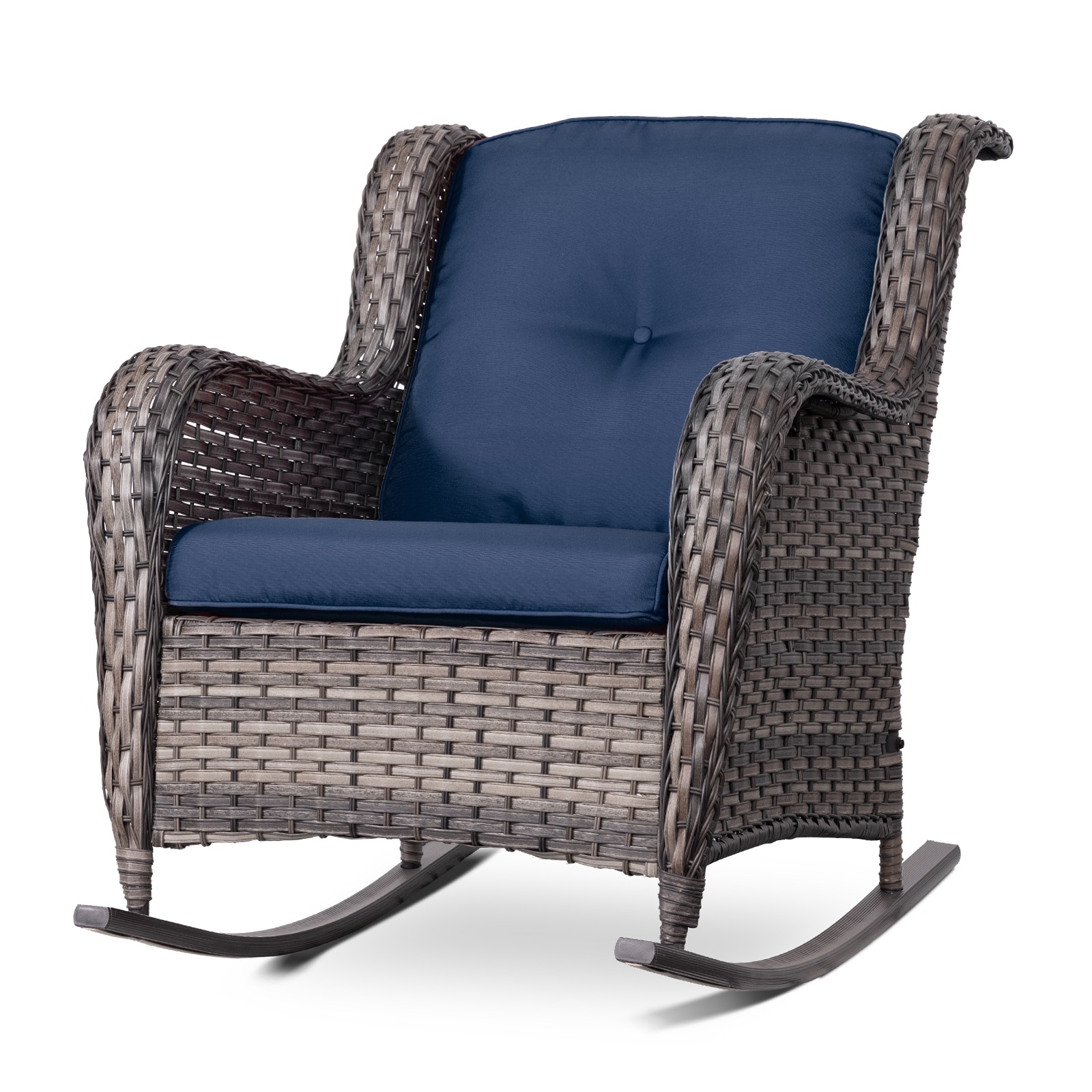 Outdoor Wicker Rocking Lounge Chairs with Swivel Base (Set of 2) - On ...