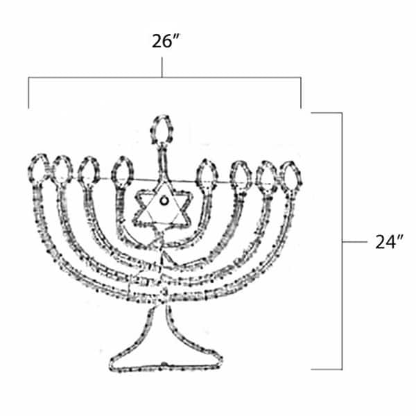 Outdoor Menorah LED Rope Light, IP65 Water Resistant, 120V Bed Bath