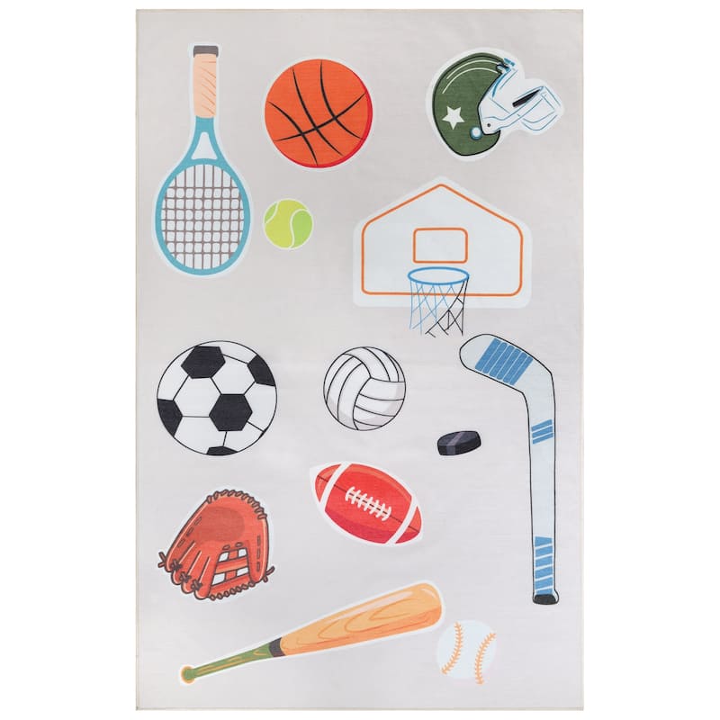 Superior All Star Washable Kids Playroom Nursery Non-Slip Area Rug
