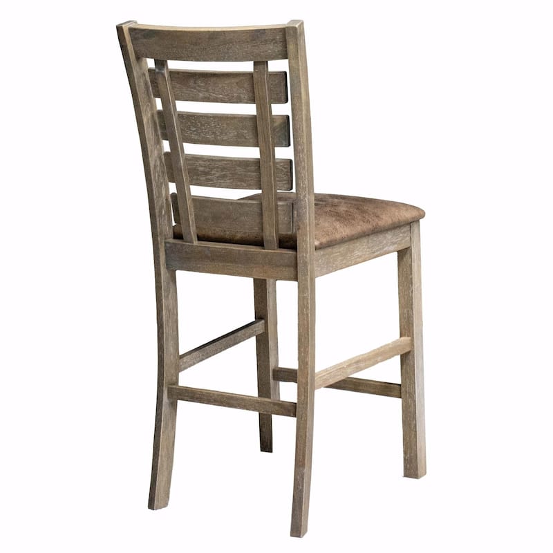 Set of 2 Counter Height Dining Chairs, Modern Farmhouse with Distressed Ladderback Design