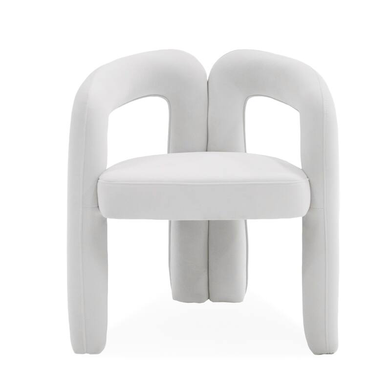 Modrest Ellen Glam White Velvet Dining Chair