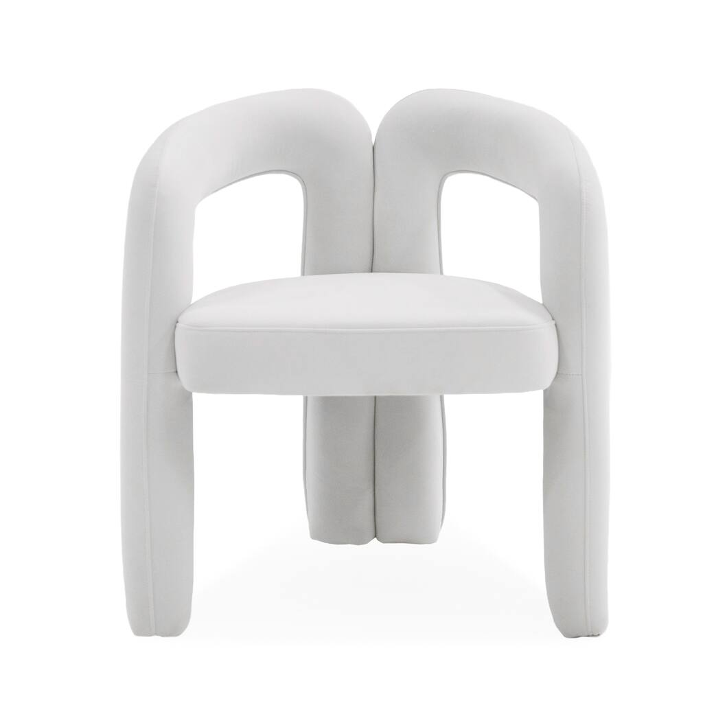 Modrest Ellen Glam White Velvet Dining Chair