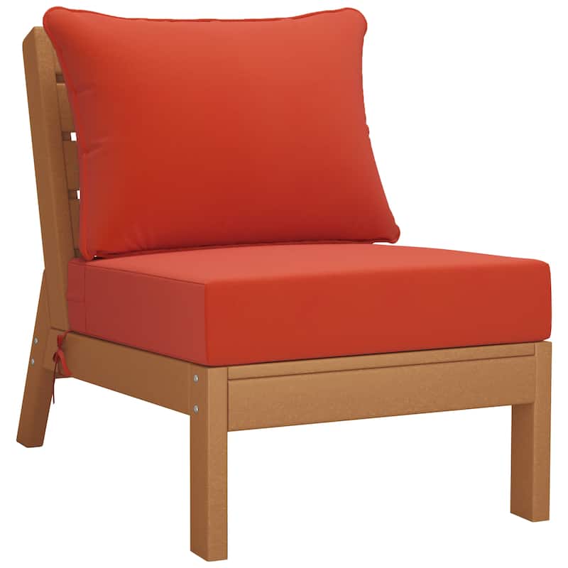 Birchwood All Weather HDPE Outdoor Patio Teak Deep Seating Conversation Set (6-Piece Set)