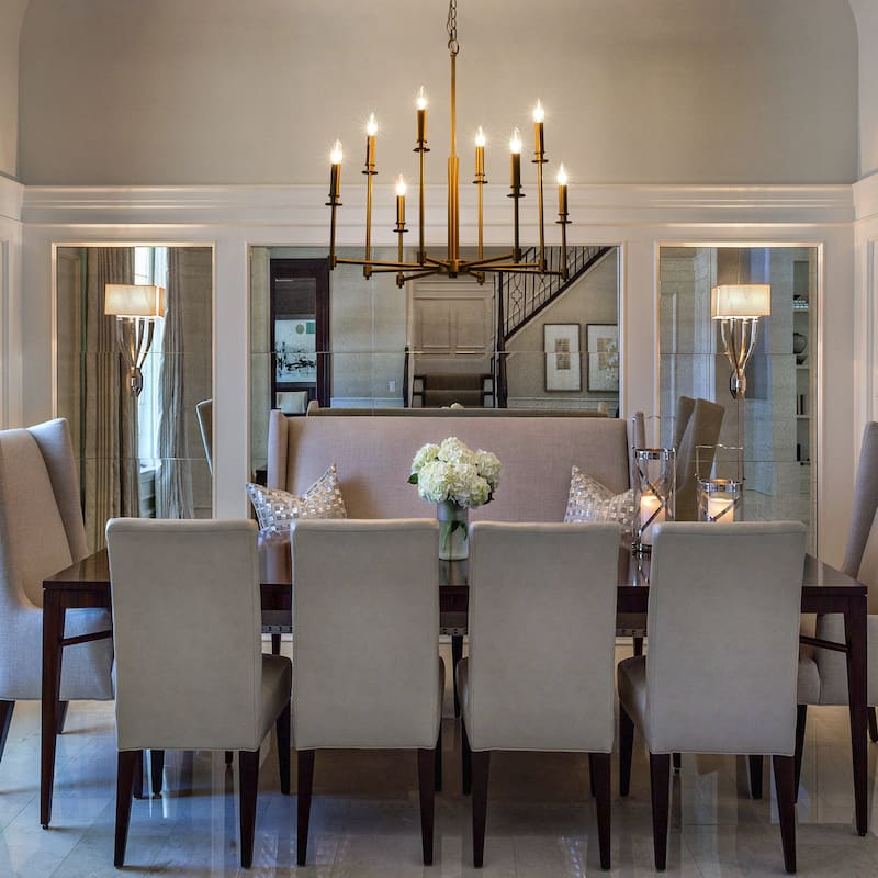 8-Light Classic Candle Chandelier Kitchen island Hanging Pendant for dining room