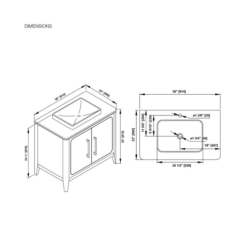 OVE Heidi Cortado Bathroom Vanity with White Quartz Top