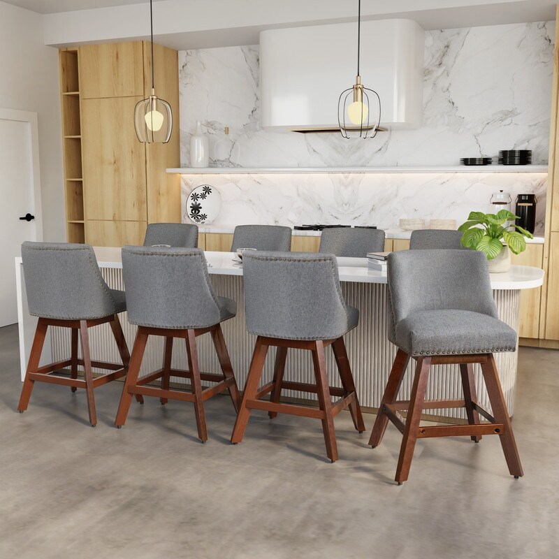 Swivel Elegant Upholstered Bar Stools