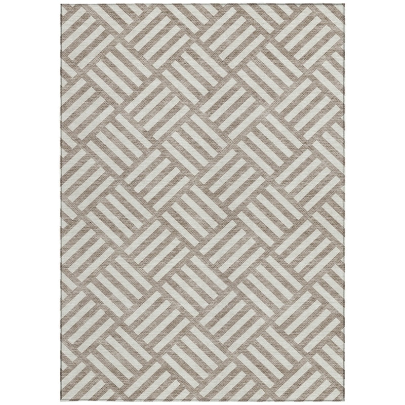 HomeRoots Geometric Transitional Rectangle Outdoor Rug