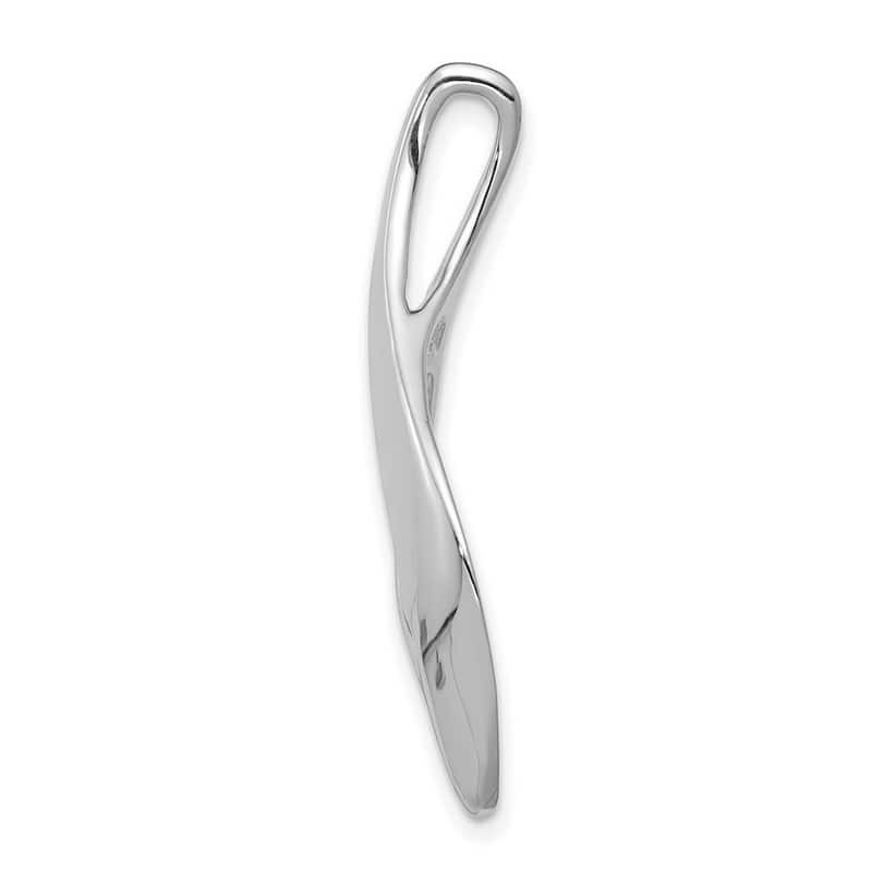 Curata 14k White Gold Solid Polished Slide Pendant (12mm x 32mm)