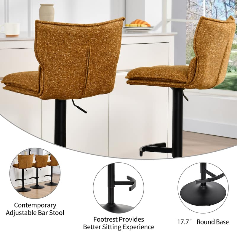 Swivel Adjustable Height with Armless Bar Stools
