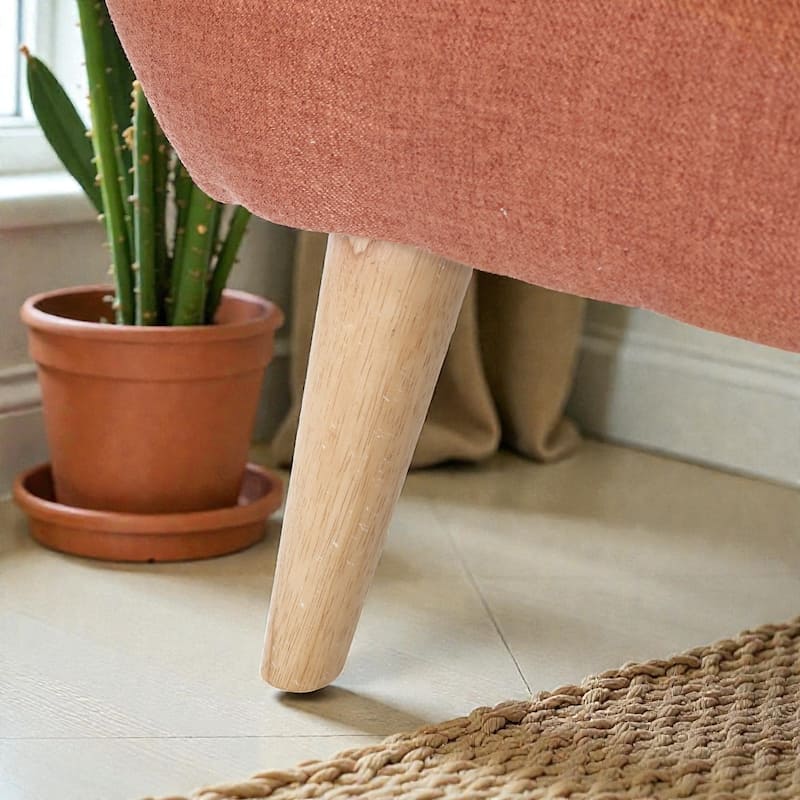 67.25" Button Tufted Loveseat, Mid-Century Modern Upholstered Sofa with Tapered Wood Legs