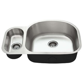 Fine Fixtures Undermount Offset Stainless Steel Double Bowl - 31.5" x 21"
