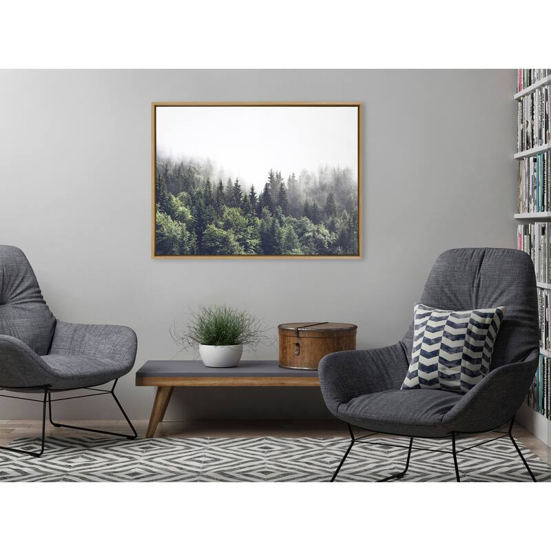 Kate and Laurel Sylvie Fog Framed Canvas by The Creative Bunch Studio