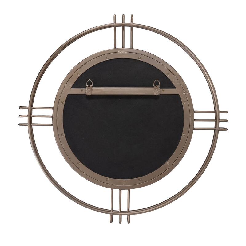 Allan Andrews Round Bronze Wall Mirror with Vintage Metal Frame - 28" x 28"