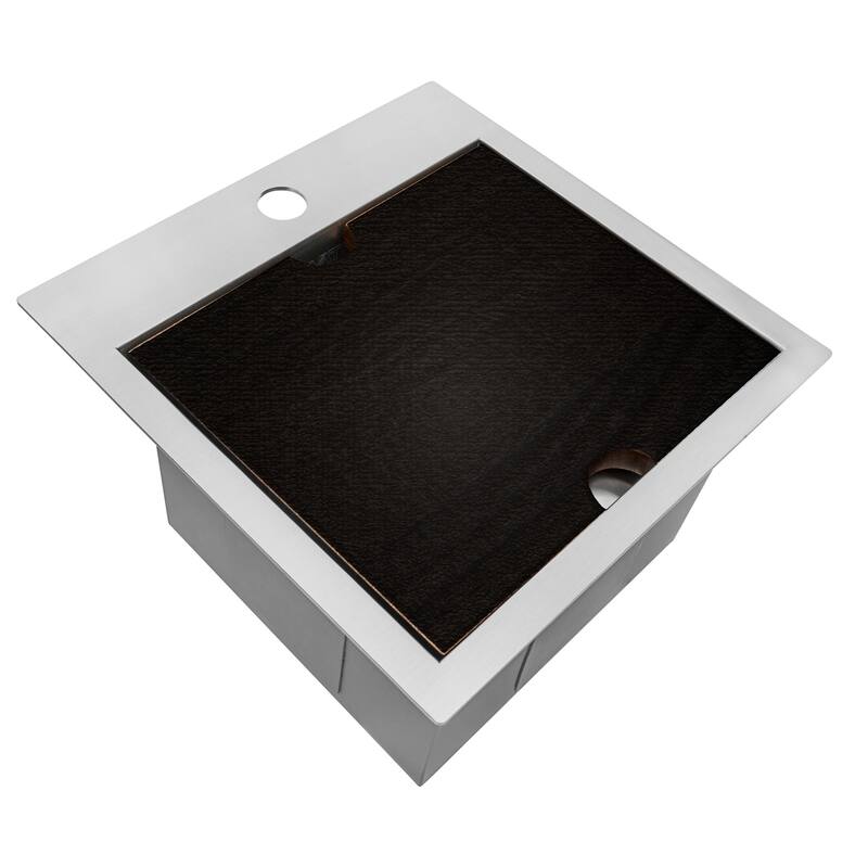 Ruvati 15 x 15 inch Marine Grade T-316 Workstation Topmount RV Boat Outdoor Sink Stainless Steel - - 15" X 15" - 15" X 15"