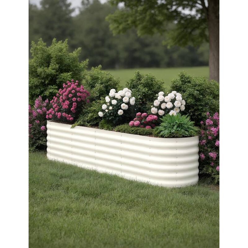 Raised Garden Bed Outdoor, for Vegetables, Fruits, Flower - Beige - 8x2x1.5 ft