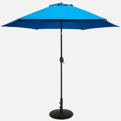 Tropishade 9 ft. Aluminum Bronze Patio Umbrella with Blue Cover