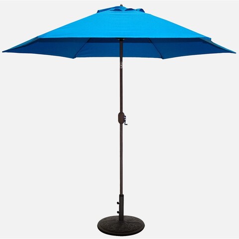 Tropishade 9 ft. Aluminum Bronze Patio Umbrella with Blue Cover