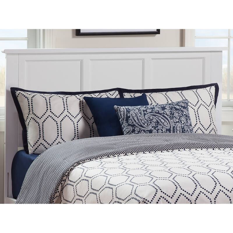 Madison Full Low Profile Wood Platform Bed with Footboard in White