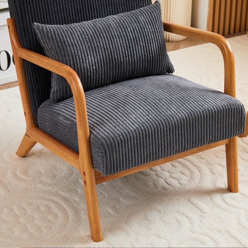 Mid-century Modern Accent Chair with Upholstered Pillow