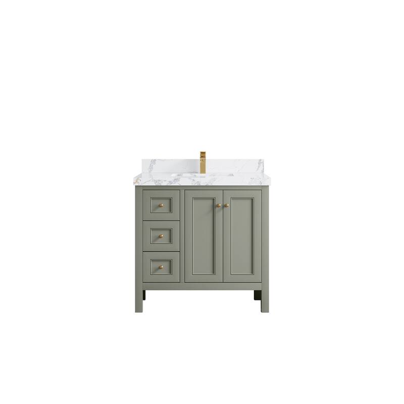 Willow Collections 36 in. W x 22 in. D Nashville Center Right Sink Bathroom Vanity with Countertop
