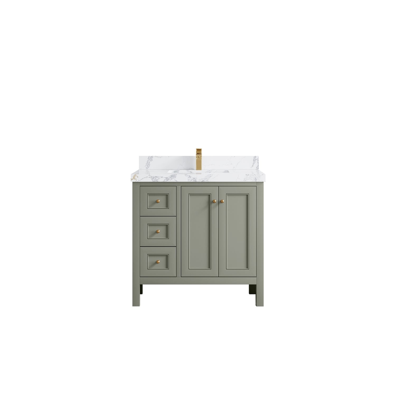 Willow Collections 36 in. W x 22 in. D Nashville Center Right Sink Bathroom Vanity with Countertop