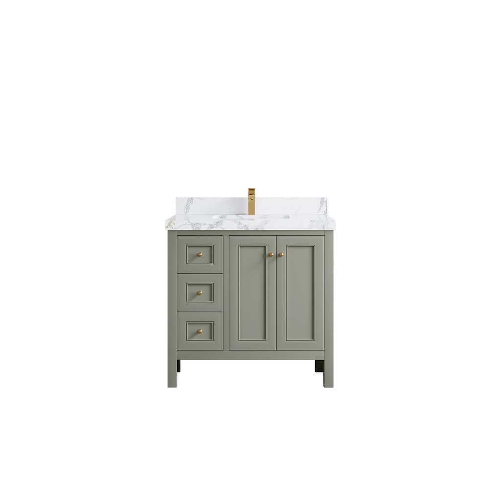 Willow Collections 36 in. W x 22 in. D Nashville Center Right Sink Bathroom Vanity with Countertop