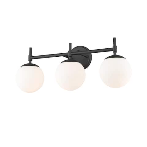 3 Light Bathroom Vanity Light in Multiple Finishes with Opal Glass Shades
