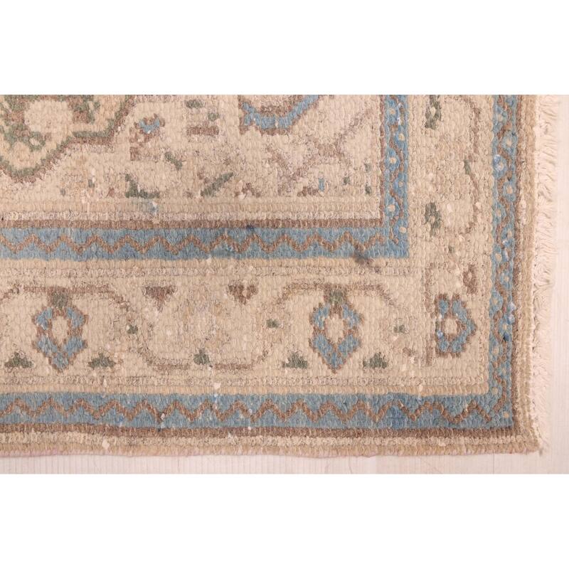 ECARPETGALLERY Hand-knotted Antalya Vintage Khaki Wool Rug - 3'2 x 9'10