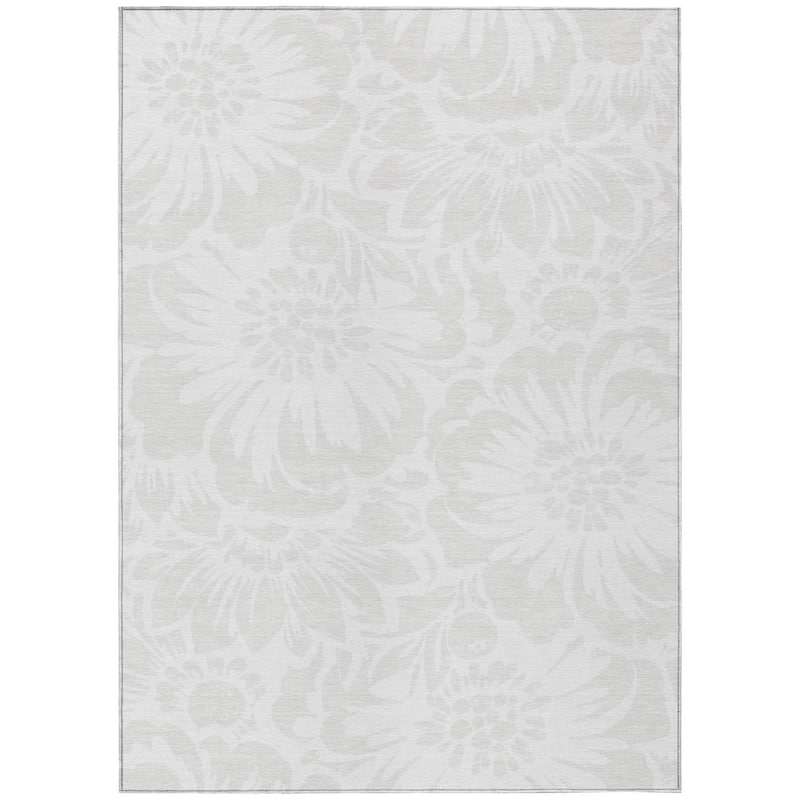 Machine Washable Indoor/ Outdoor Whimsy Floral Chantille Rug
