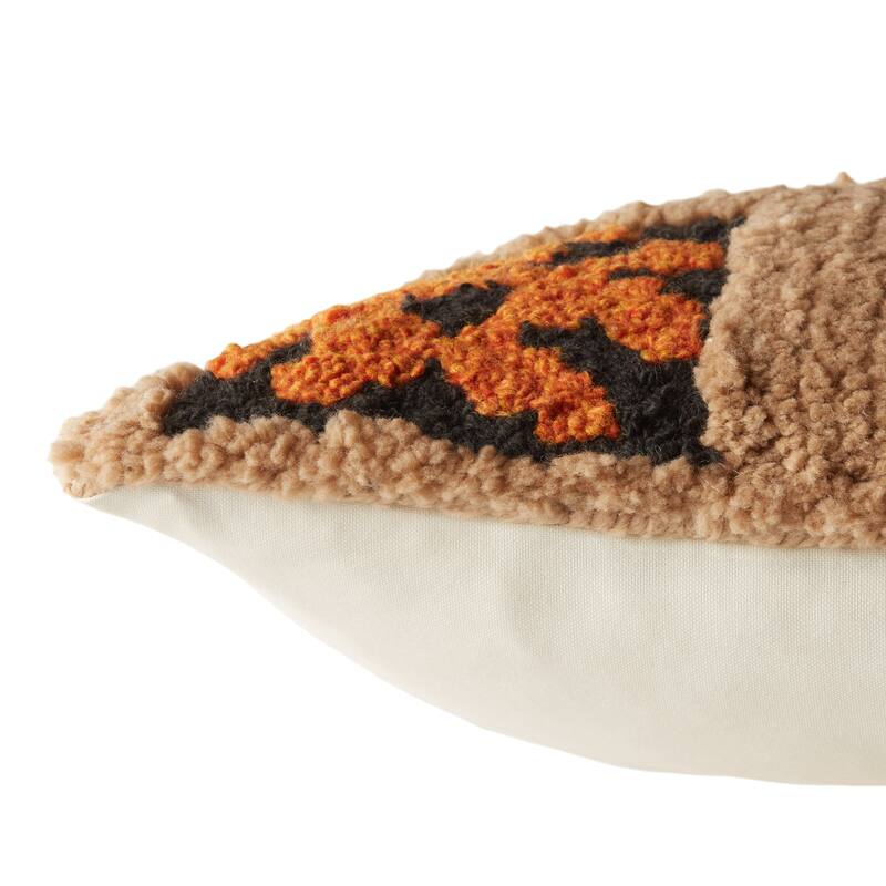 Arlene Indoor/ Outdoor Beige/ Orange Tribal Pillow