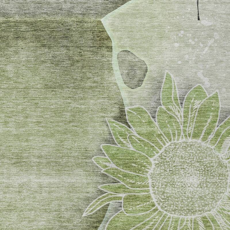 HomeRoots Floral Transitional Rectangle Outdoor Rug