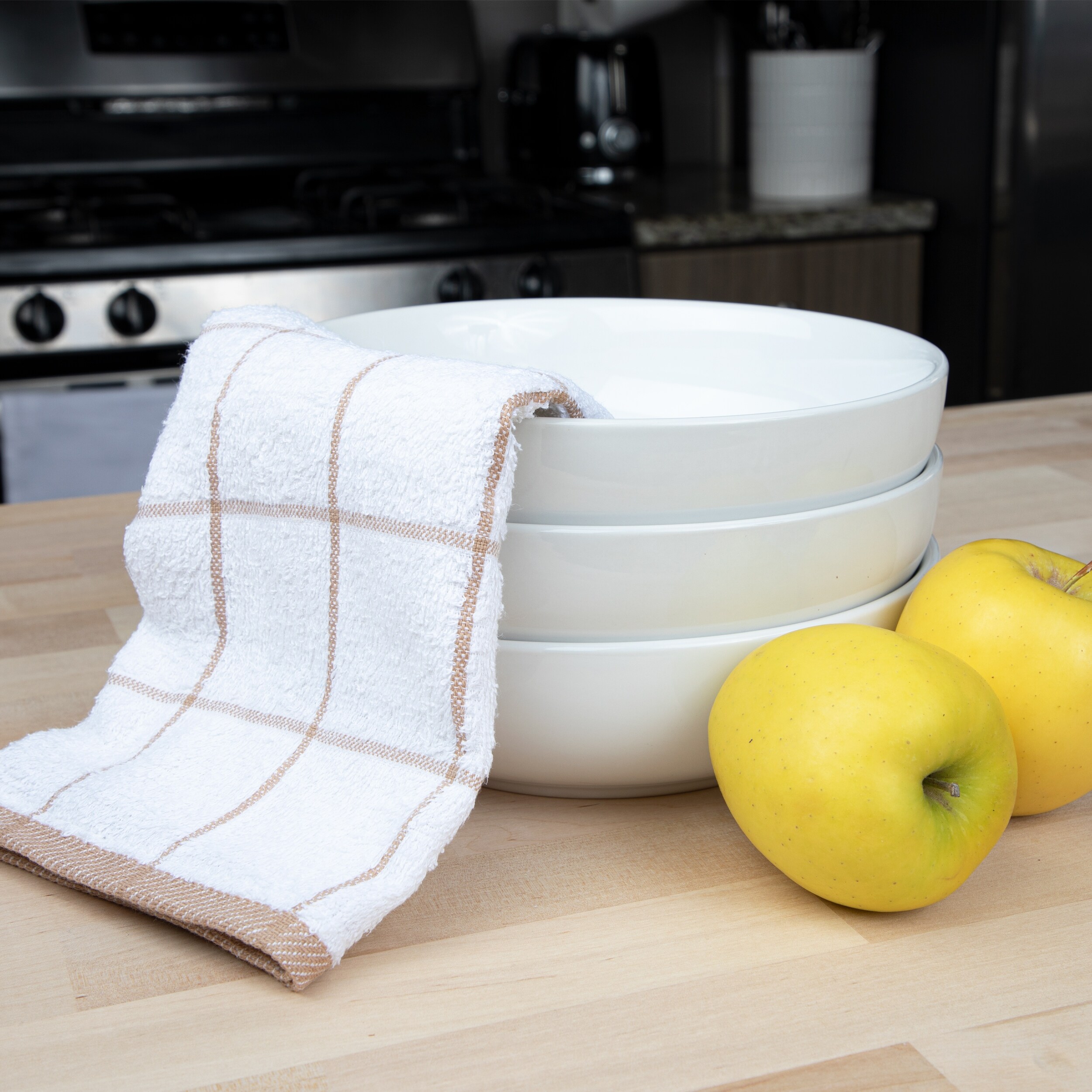 Kitchen Dish Towels, 6 Pack Bulk Cotton Kitchen Towels Set, Super